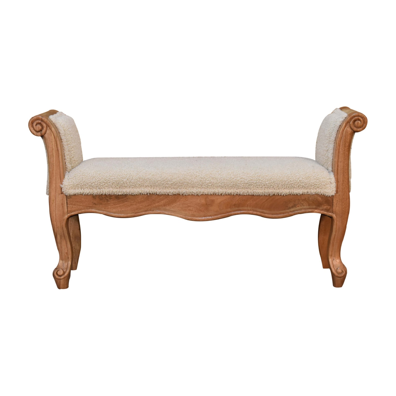 Snack Perch Cream Boucle French Style Bench