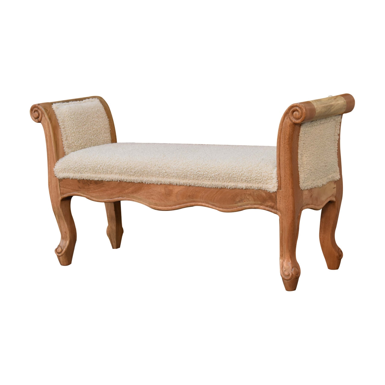 Snack Perch Cream Boucle French Style Bench