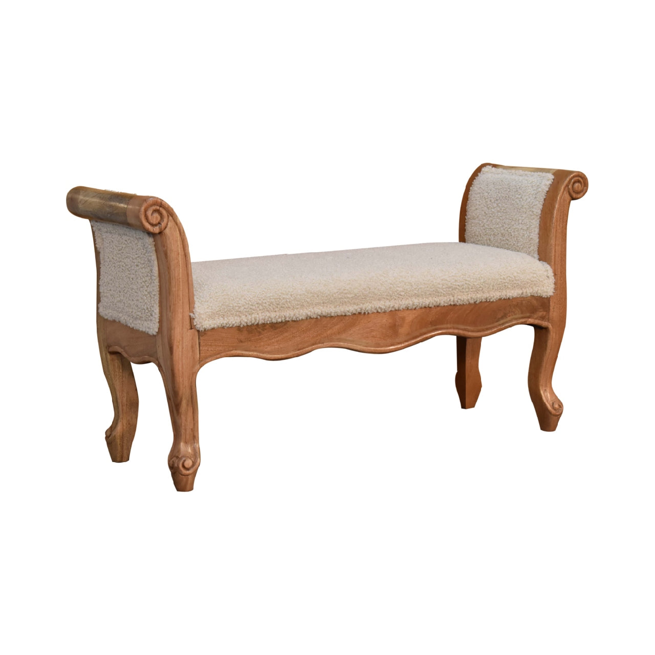 Snack Perch Cream Boucle French Style Bench