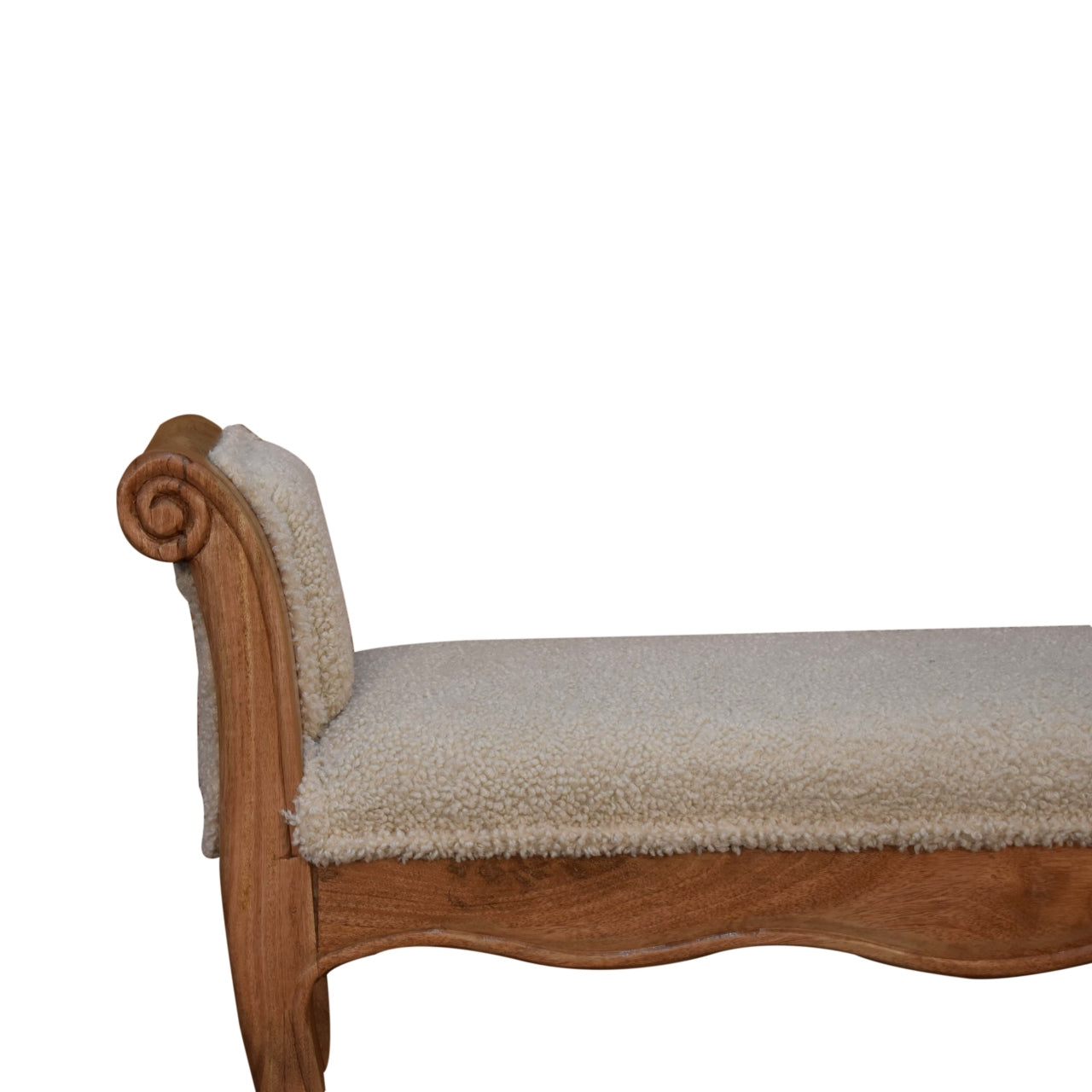 Snack Perch Cream Boucle French Style Bench