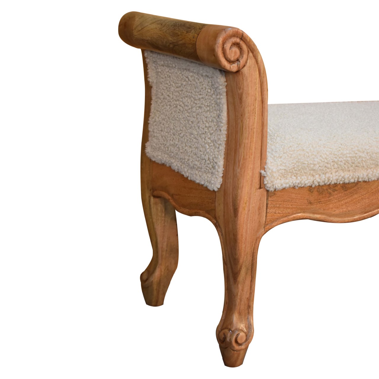 Snack Perch Cream Boucle French Style Bench