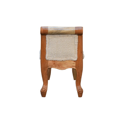 Snack Perch Cream Boucle French Style Bench