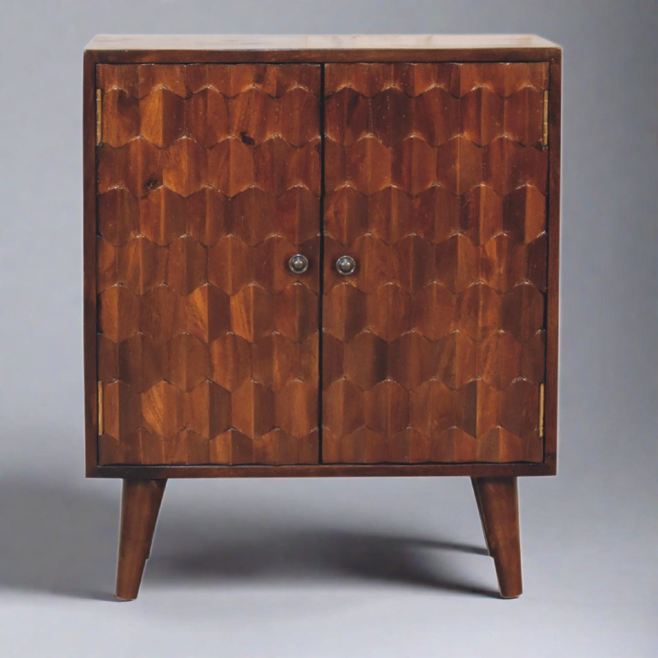 Chestnut Pineapple Carved Cabinet