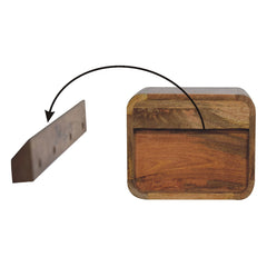 Danny Oak-ish Floating Open Bedside - Furniture One Shop