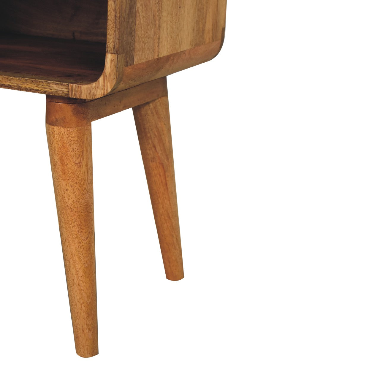 Freddie Curved Oak-ish Open Bedside