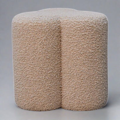 FootFundy Mud Boucle Clover Footstool