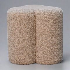 FootFundy Mud Boucle Clover Footstool - Furniture One Shop