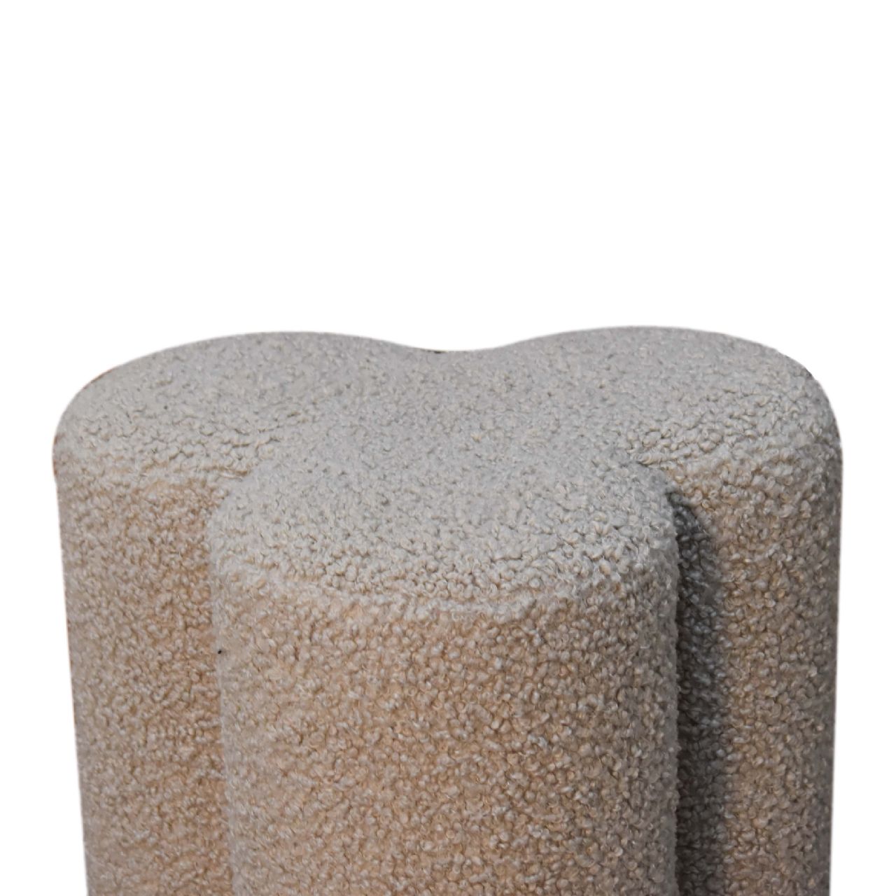 FootFundy Mud Boucle Clover Footstool