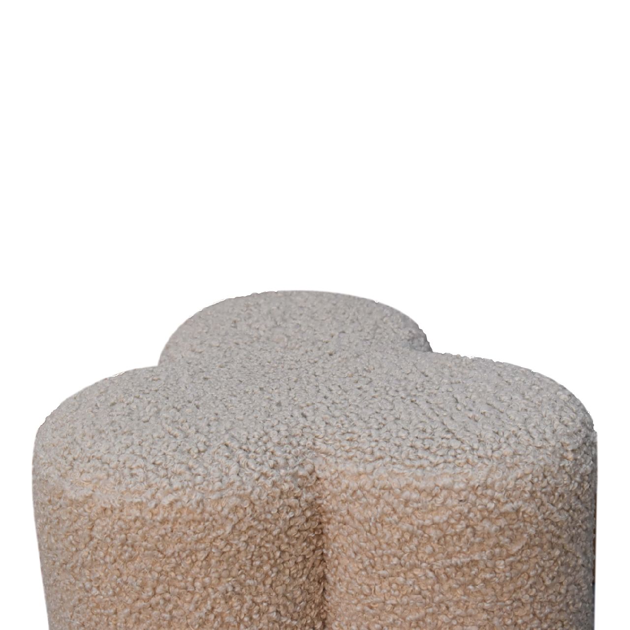 FootFundy Mud Boucle Clover Footstool