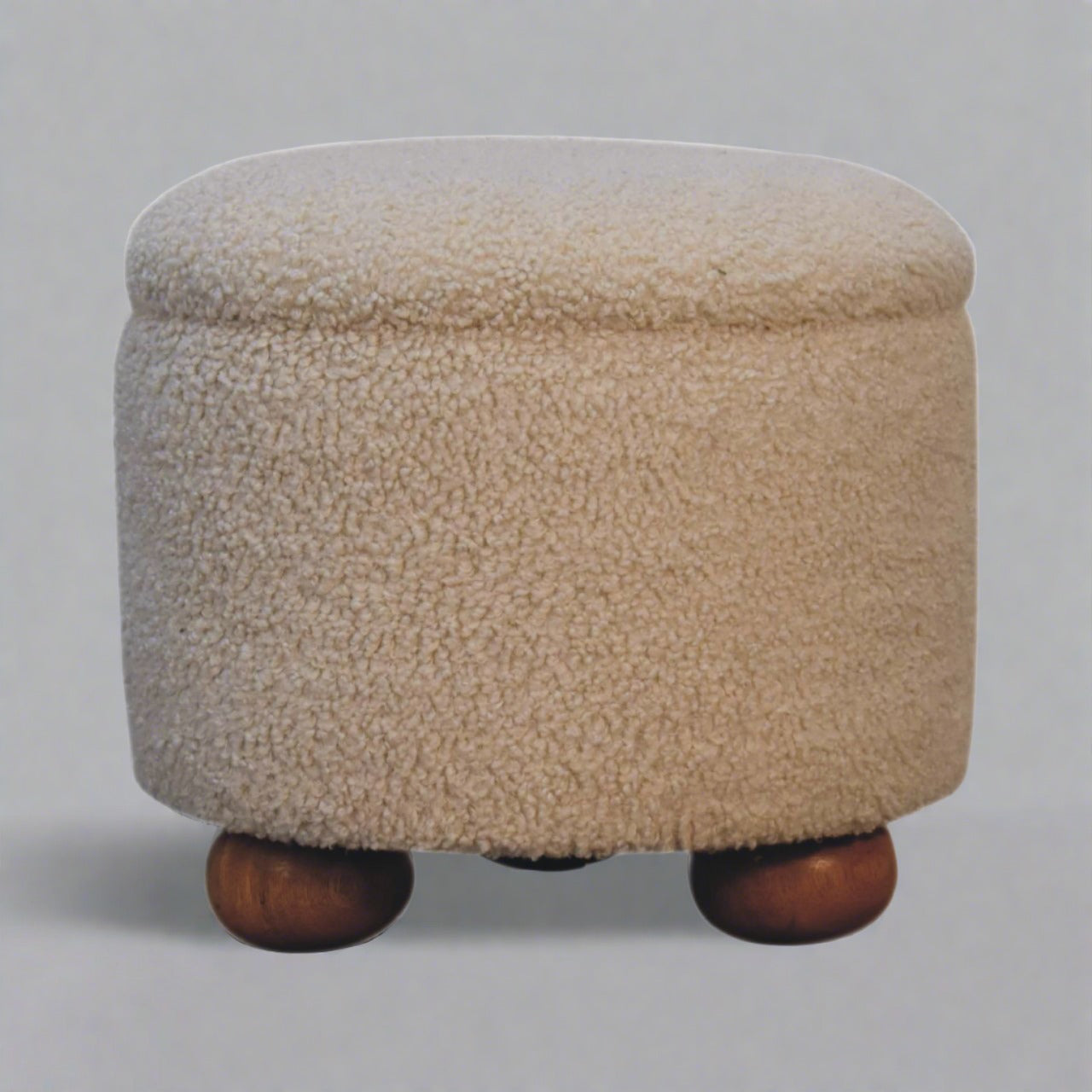 SoftSquare Cream Boucle Storage Footstool