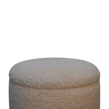 SoftSquare Cream Boucle Storage Footstool