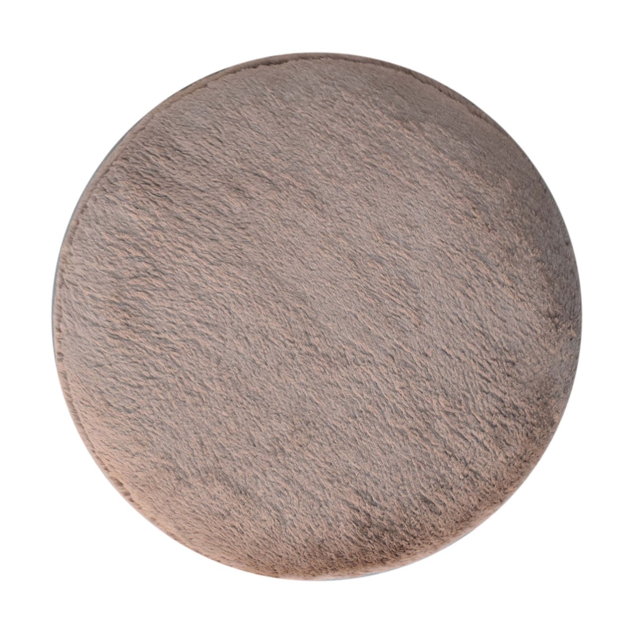 CosyCubby Mocha Faux Fur Round Ball Footstool