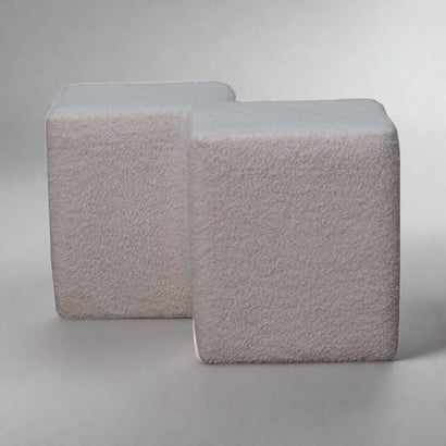 MiniMellow White Boucle Twin Footstool