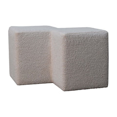 MiniMellow White Boucle Twin Footstool