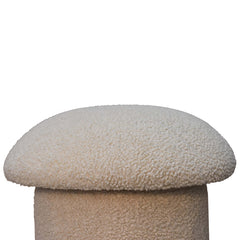 RestRound Cream Boucle Mushroom Footstool