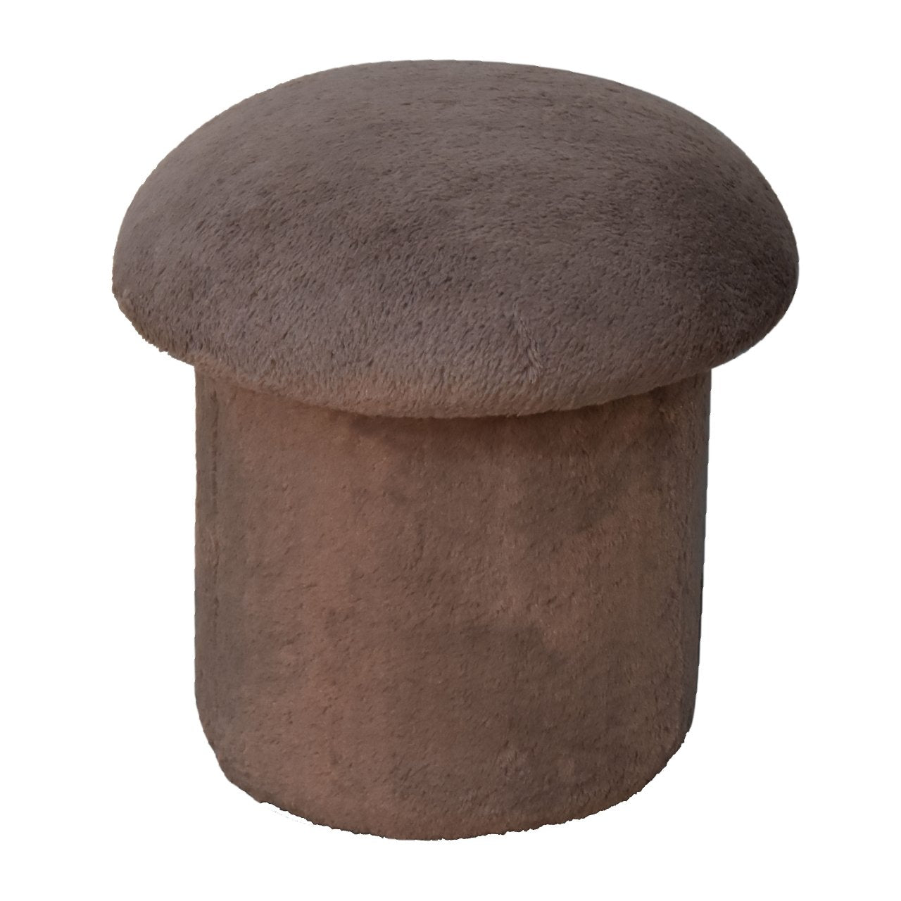 CalmCubby Mocha Faux Fur Mushroom Footstool