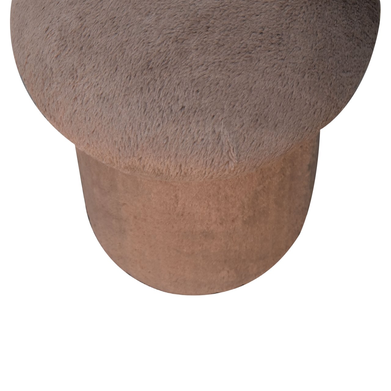 CalmCubby Mocha Faux Fur Mushroom Footstool