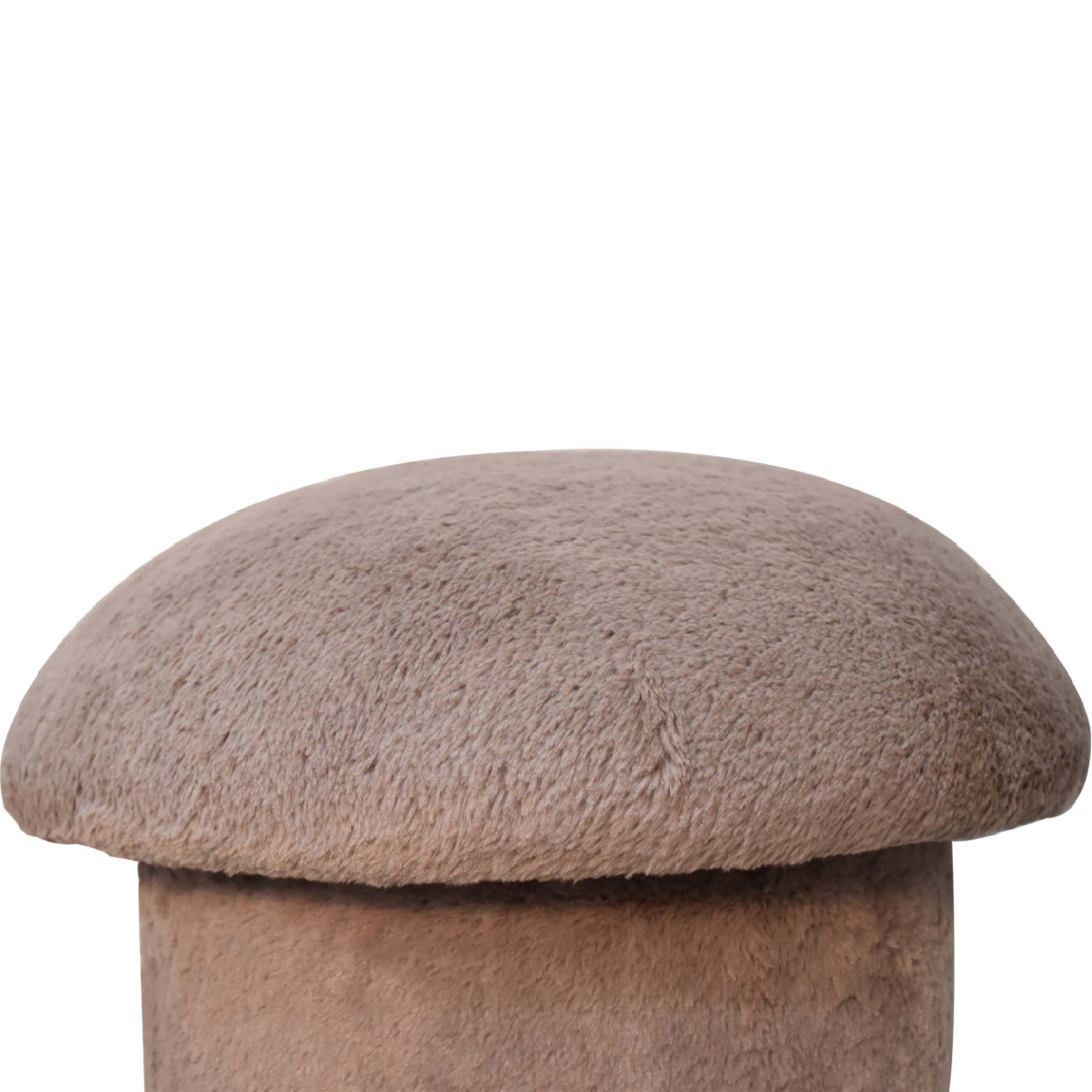 CalmCubby Mocha Faux Fur Mushroom Footstool