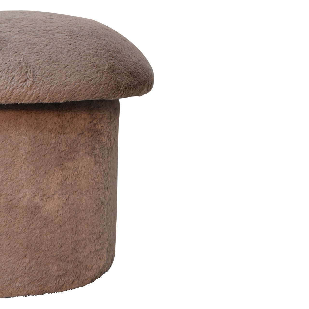 CalmCubby Mocha Faux Fur Mushroom Footstool