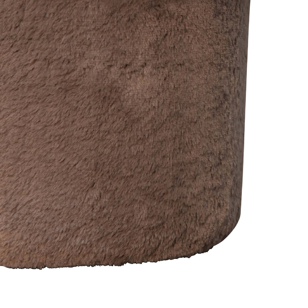 CalmCubby Mocha Faux Fur Mushroom Footstool