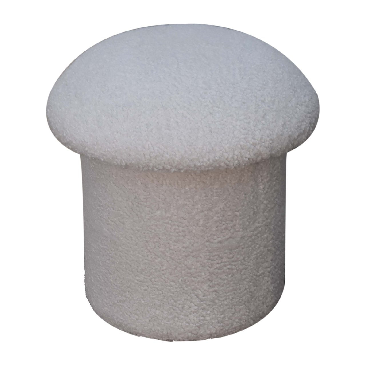 SnugSit White Boucle Mushroom Footstool