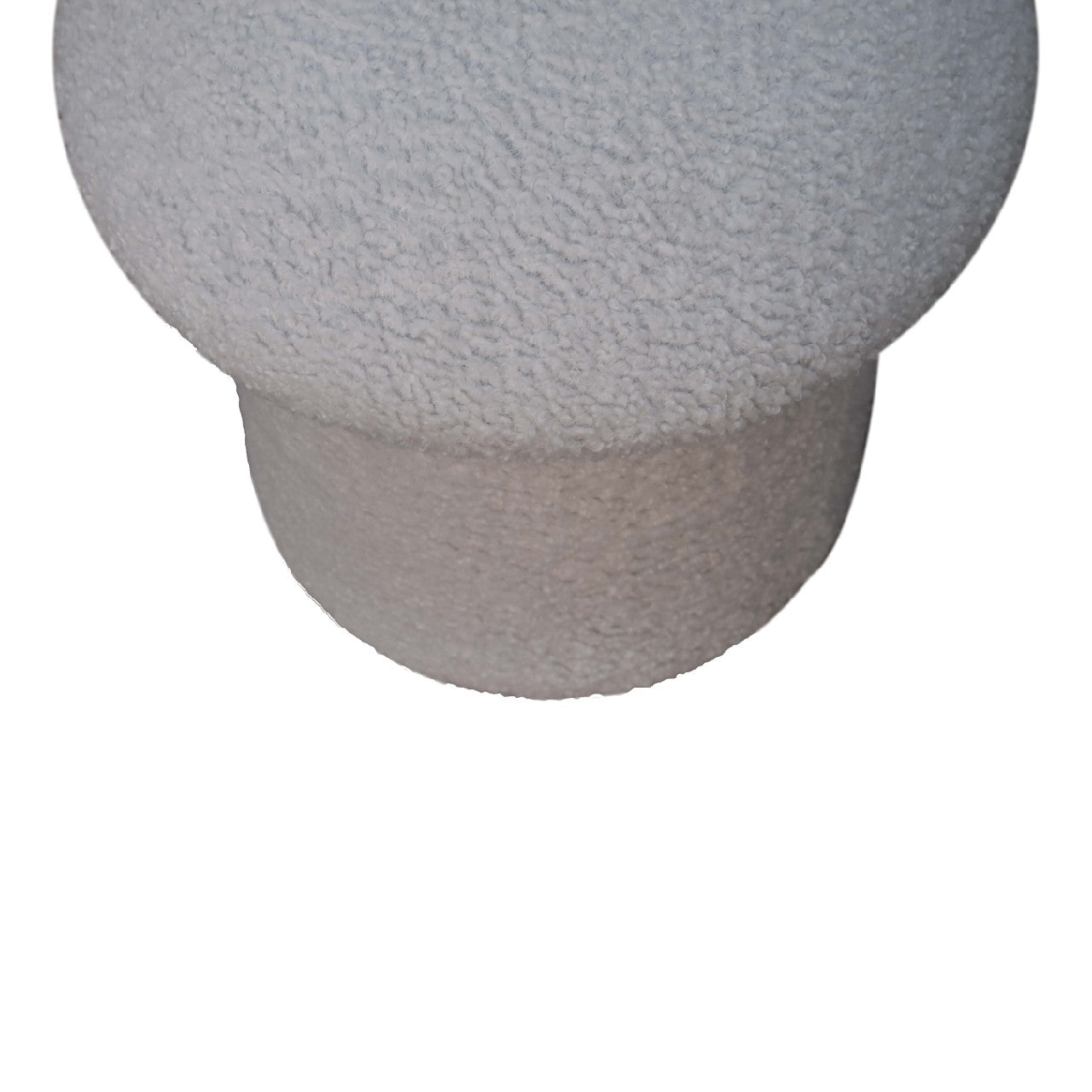 SnugSit White Boucle Mushroom Footstool