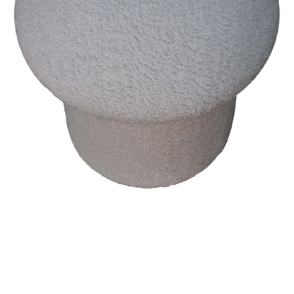 SnugSit White Boucle Mushroom Footstool