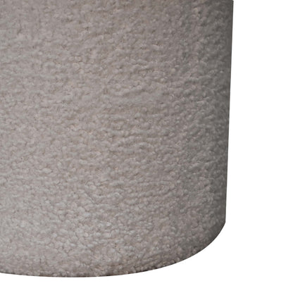 SnugSit White Boucle Mushroom Footstool