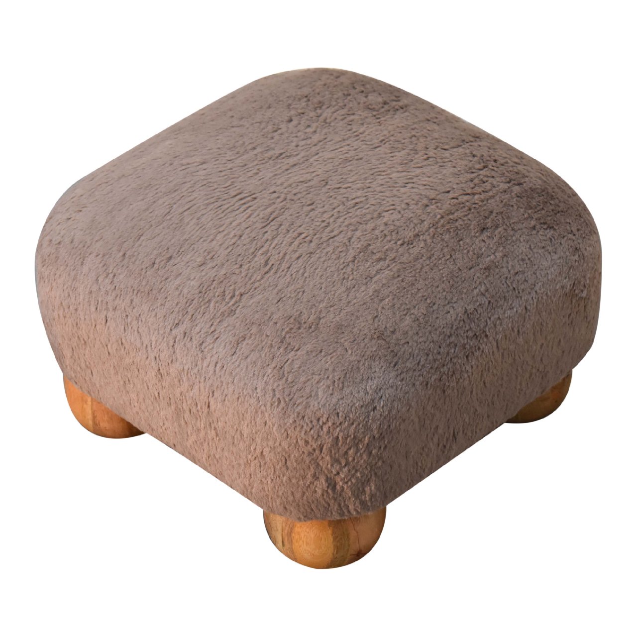 NestNook Mocha Faux Fur Nordic Footstool