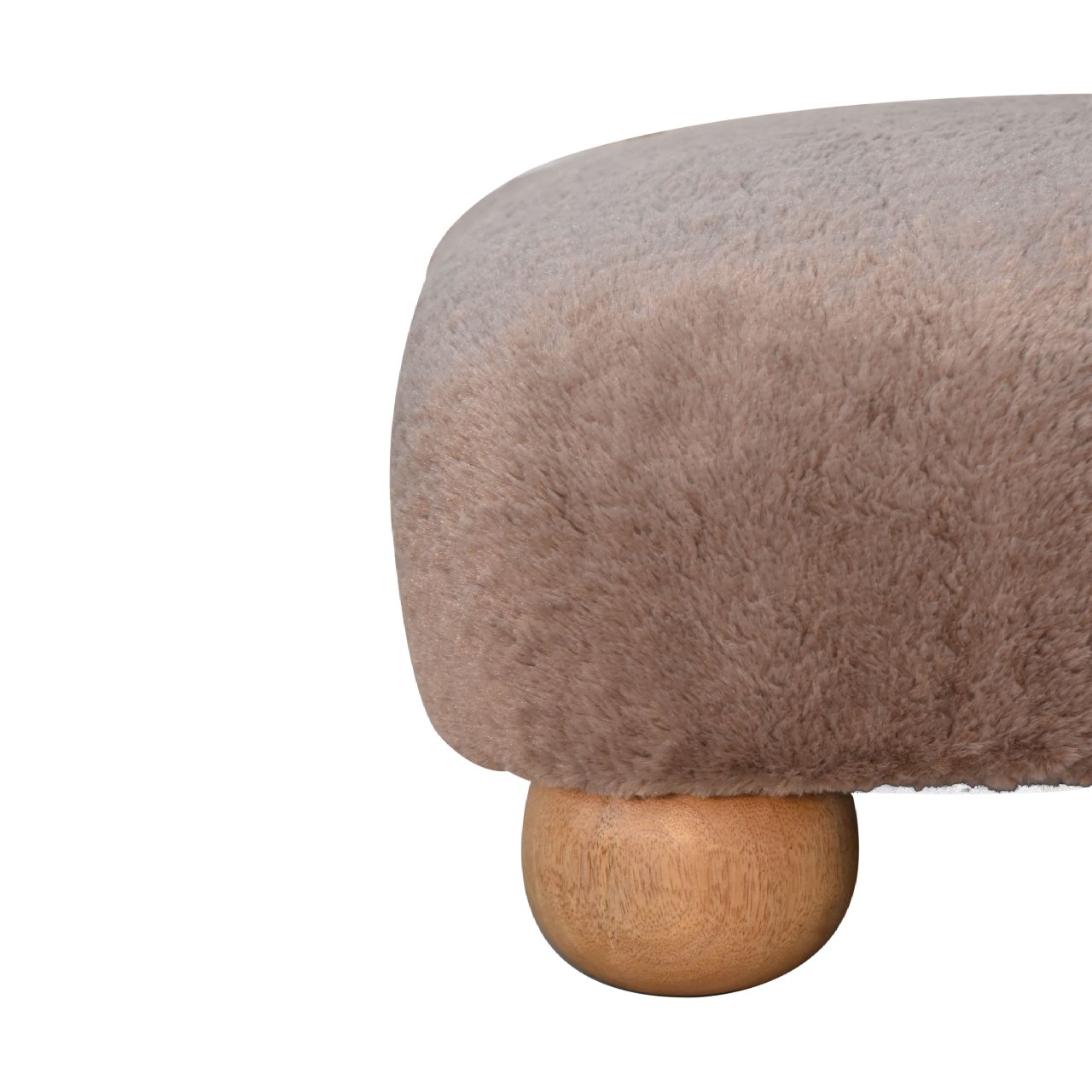 NestNook Mocha Faux Fur Nordic Footstool