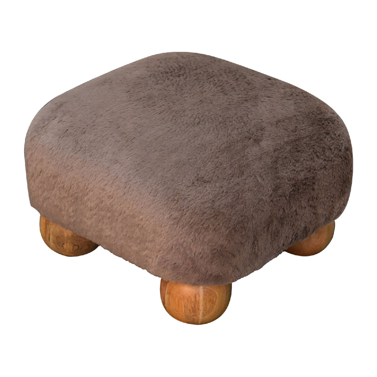 NestNook Mocha Faux Fur Nordic Footstool