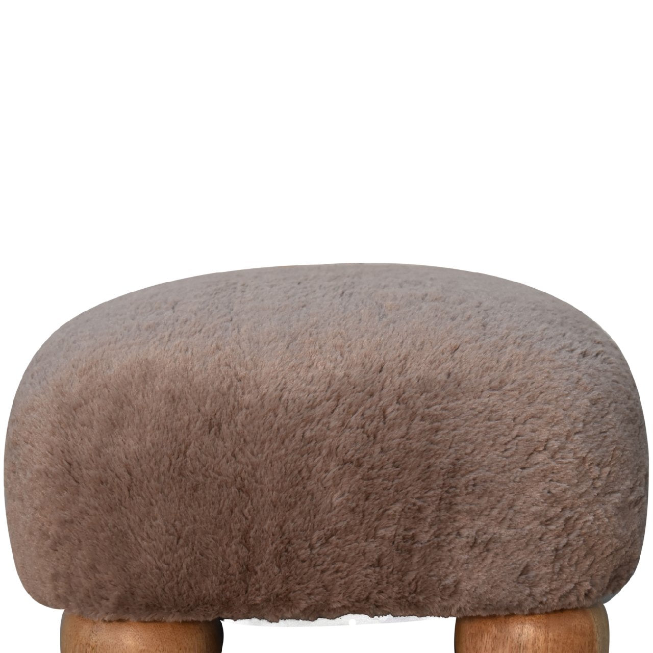 NestNook Mocha Faux Fur Nordic Footstool