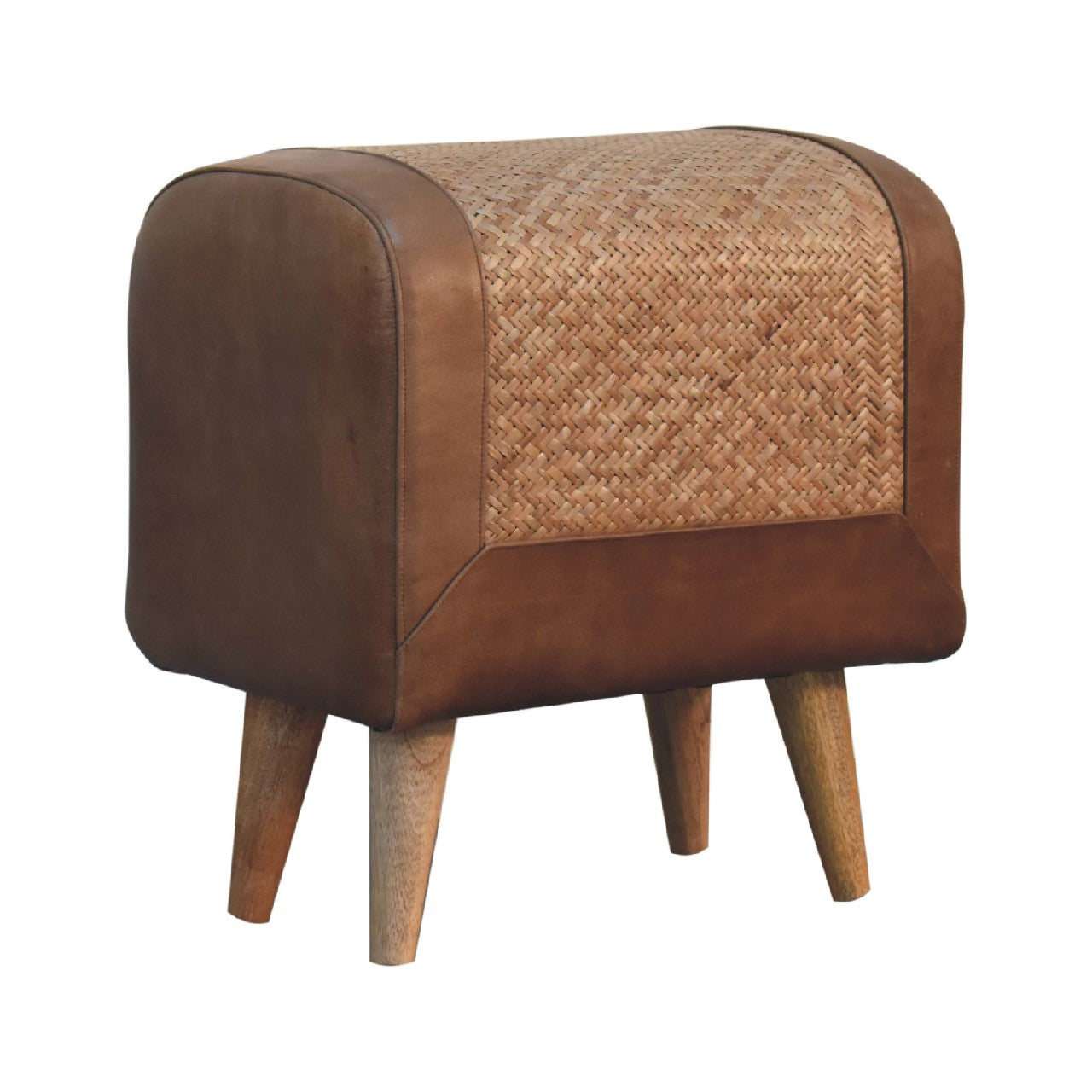 SereneStool Seagrass Buffalo Square Footstool