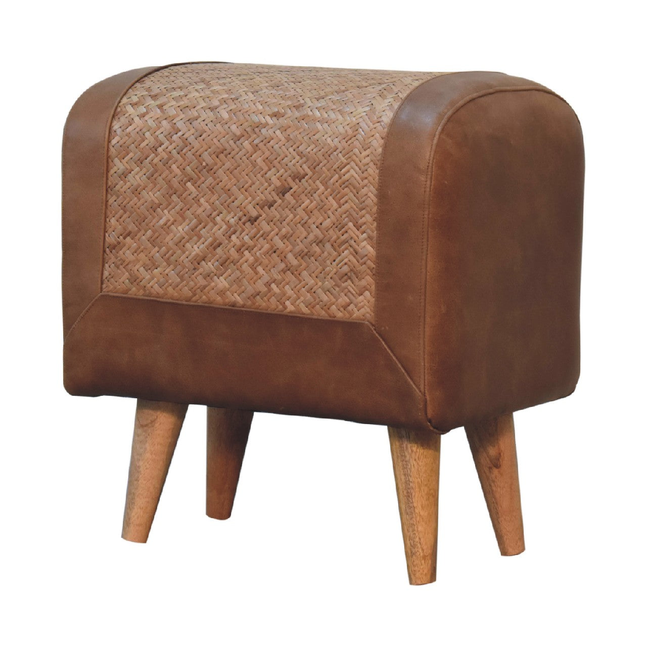 SereneStool Seagrass Buffalo Square Footstool