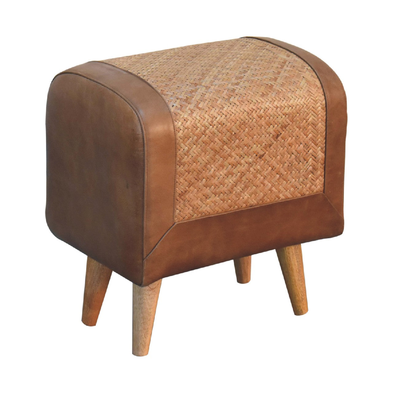 SereneStool Seagrass Buffalo Square Footstool