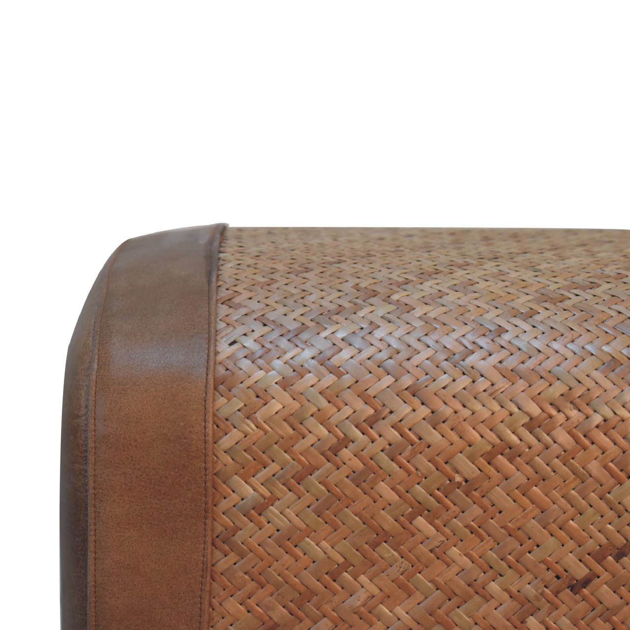 SereneStool Seagrass Buffalo Square Footstool