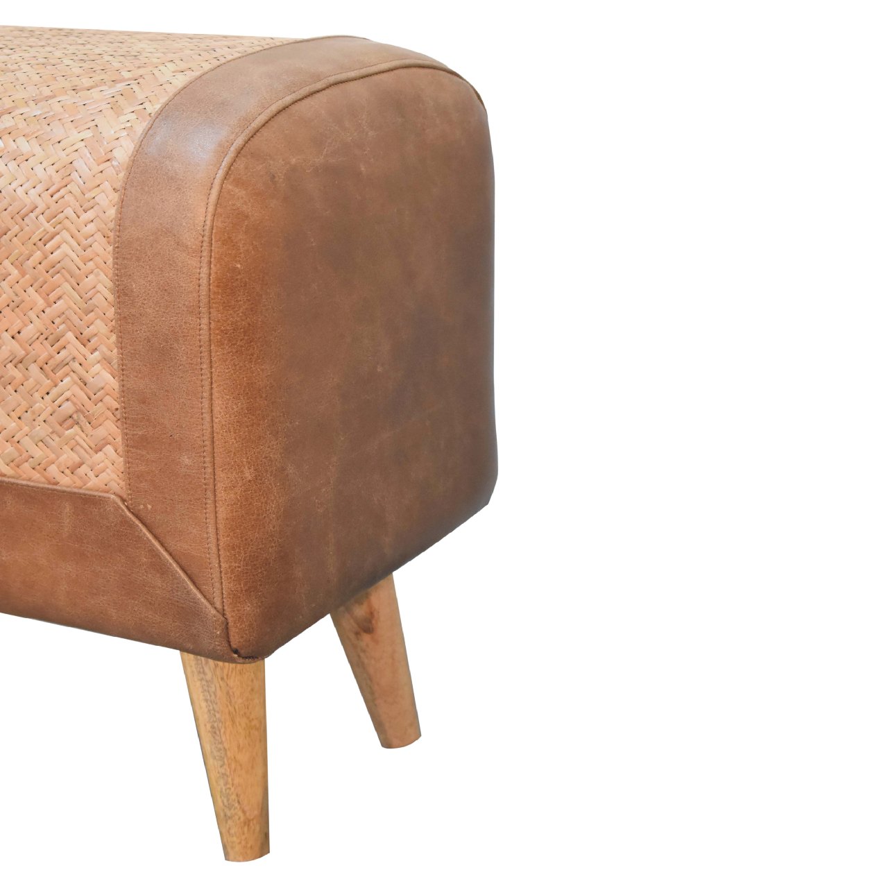 SereneStool Seagrass Buffalo Square Footstool