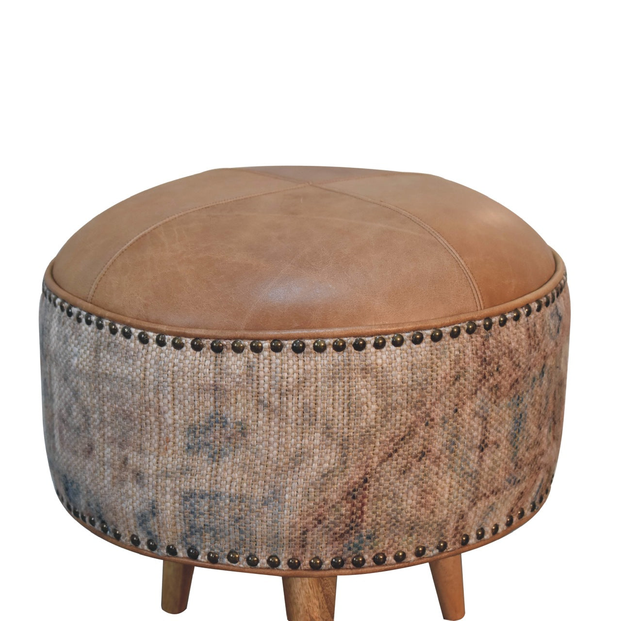 ComfyClasp Haven Durrie Round Footstool