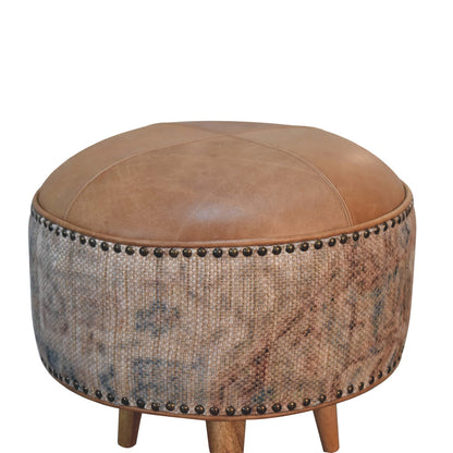 ComfyClasp Haven Durrie Round Footstool