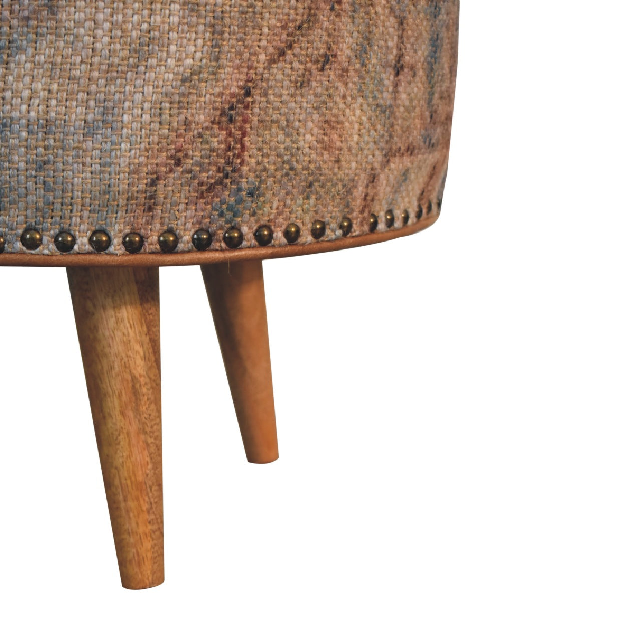 ComfyClasp Haven Durrie Round Footstool