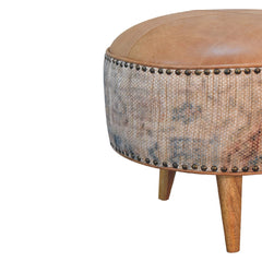 ComfyClasp Haven Durrie Round Footstool