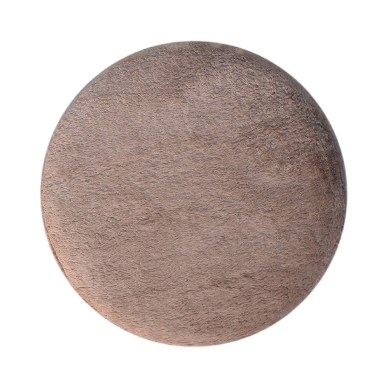 ComfyCush Mocha Faux Fur Round Footstool