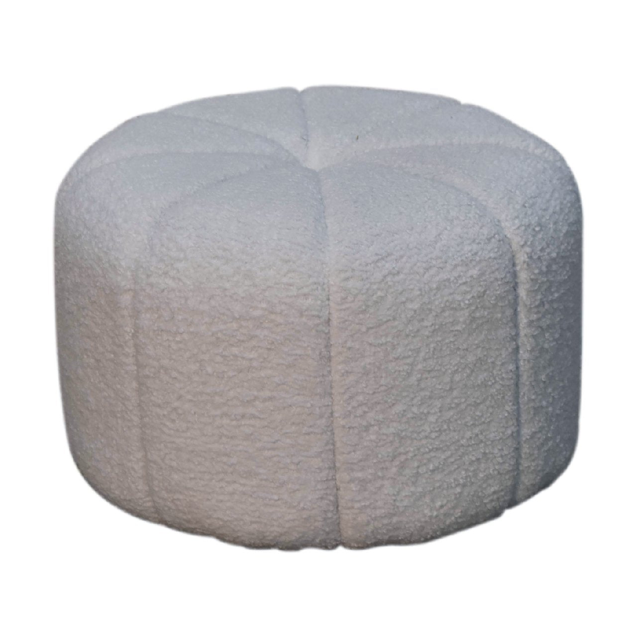 SitSoft White Boucle Circus Footstool