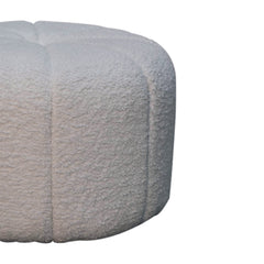SitSoft White Boucle Circus Footstool