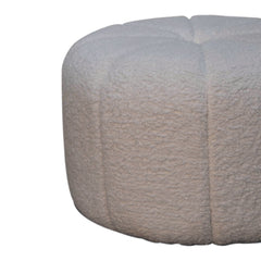 SitSoft White Boucle Circus Footstool