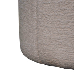 SitSoft White Boucle Circus Footstool