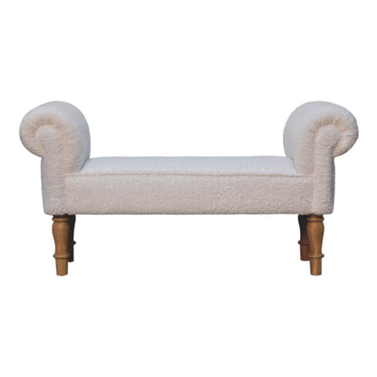 Supper Bench White Boucle Bedroom Bench