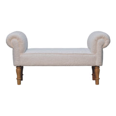 Supper Bench White Boucle Bedroom Bench