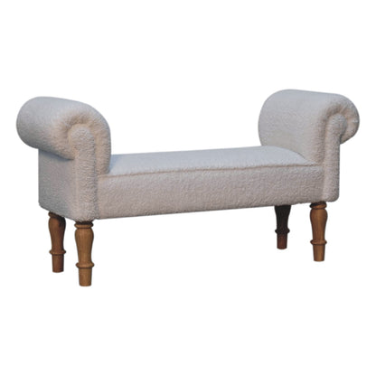 Supper Bench White Boucle Bedroom Bench