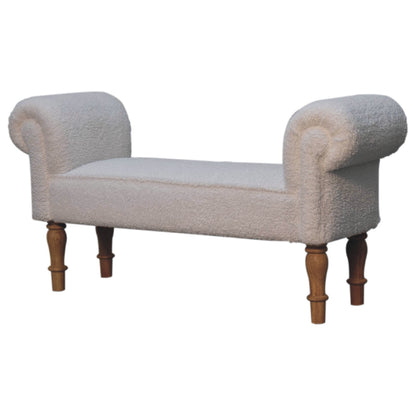 Supper Bench White Boucle Bedroom Bench